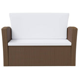 16 Piece Garden Lounge Set with Cushions Poly Rattan Brown
