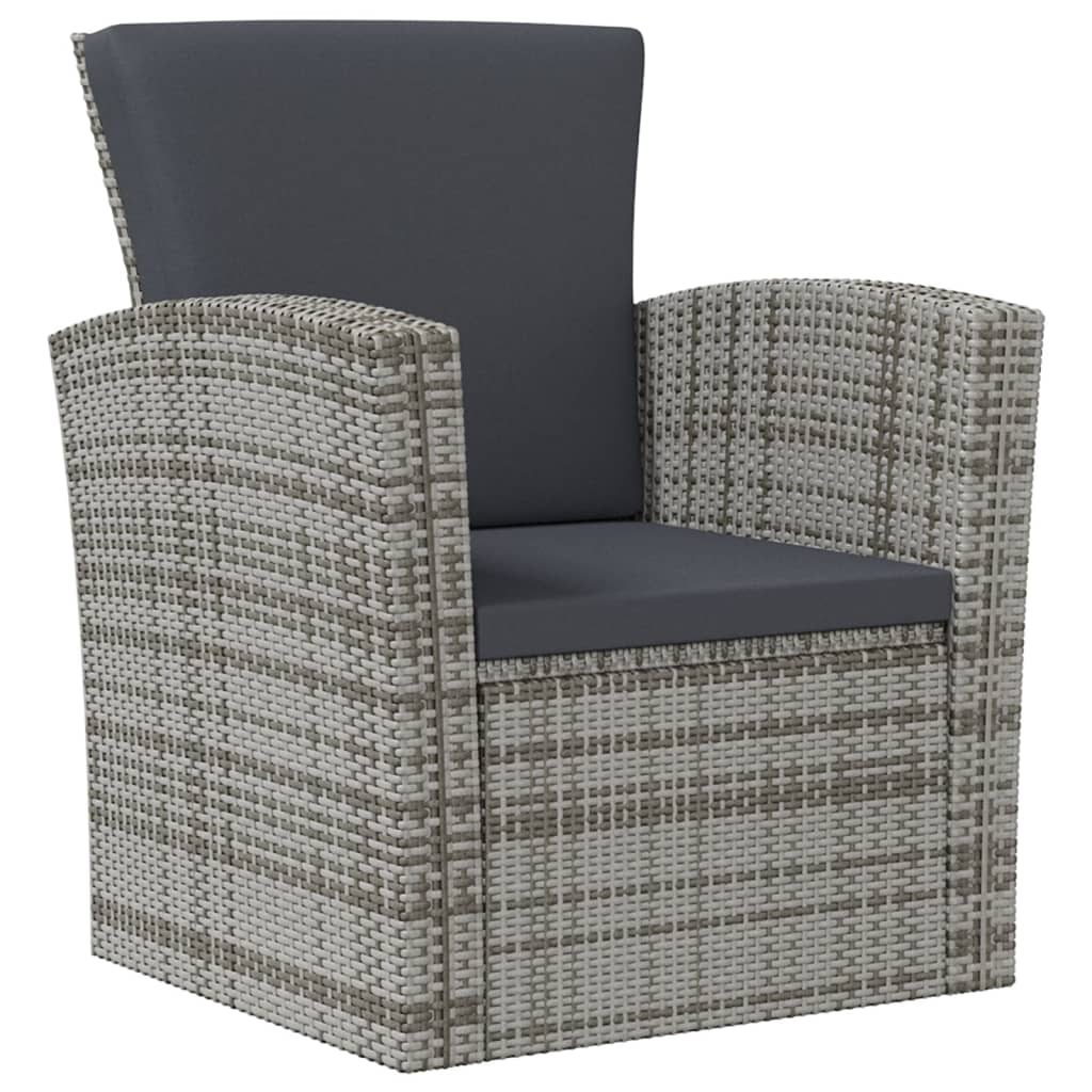 8 Piece Garden Lounge Set with Cushions Poly Rattan Grey