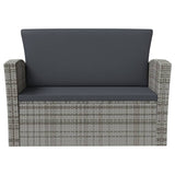 8 Piece Garden Lounge Set with Cushions Poly Rattan Grey