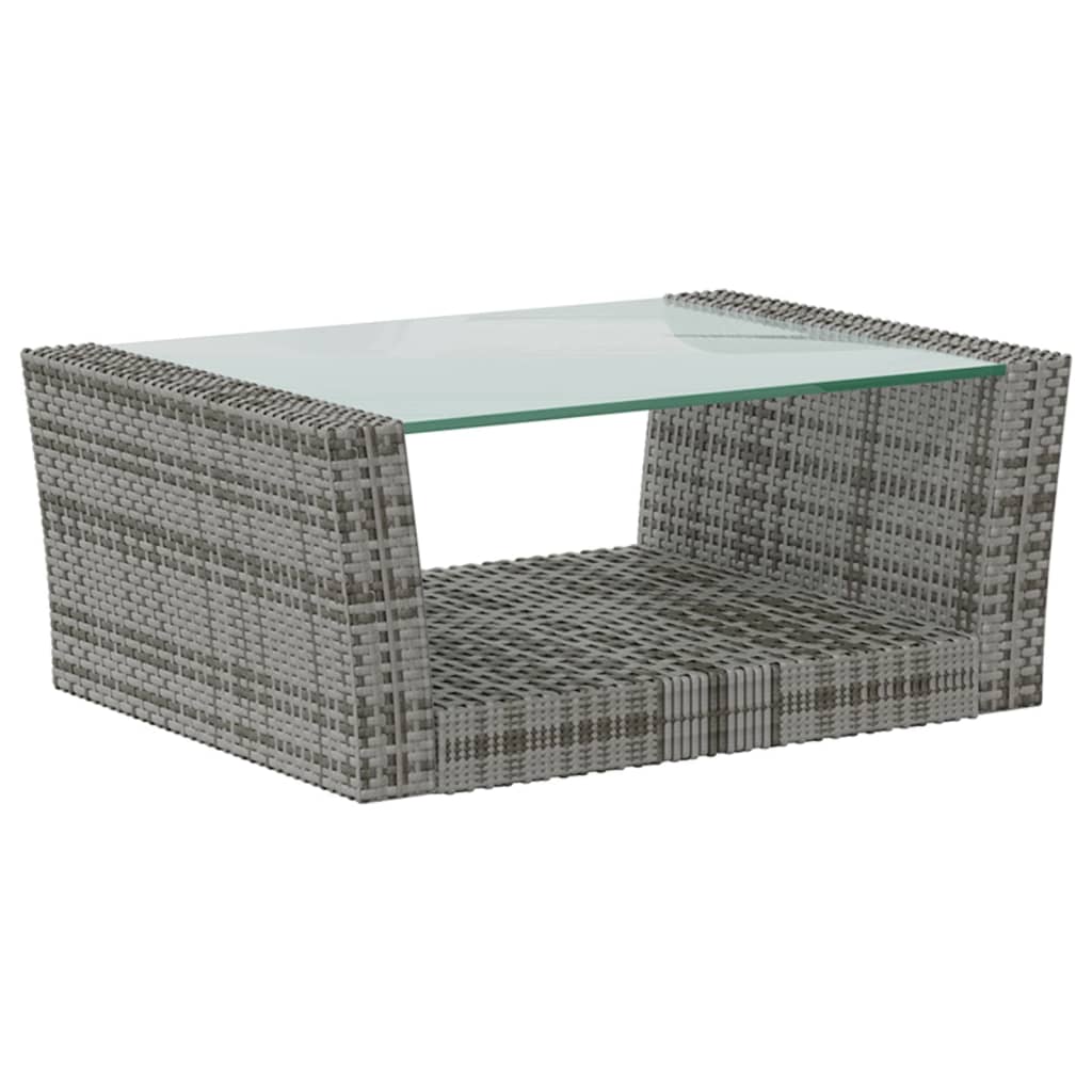 8 Piece Garden Lounge Set with Cushions Poly Rattan Grey