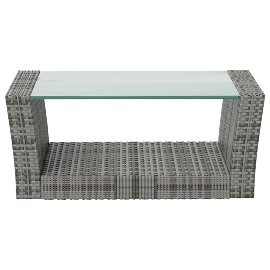8 Piece Garden Lounge Set with Cushions Poly Rattan Grey