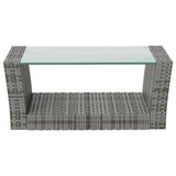 8 Piece Garden Lounge Set with Cushions Poly Rattan Grey