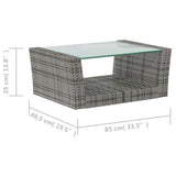8 Piece Garden Lounge Set with Cushions Poly Rattan Grey