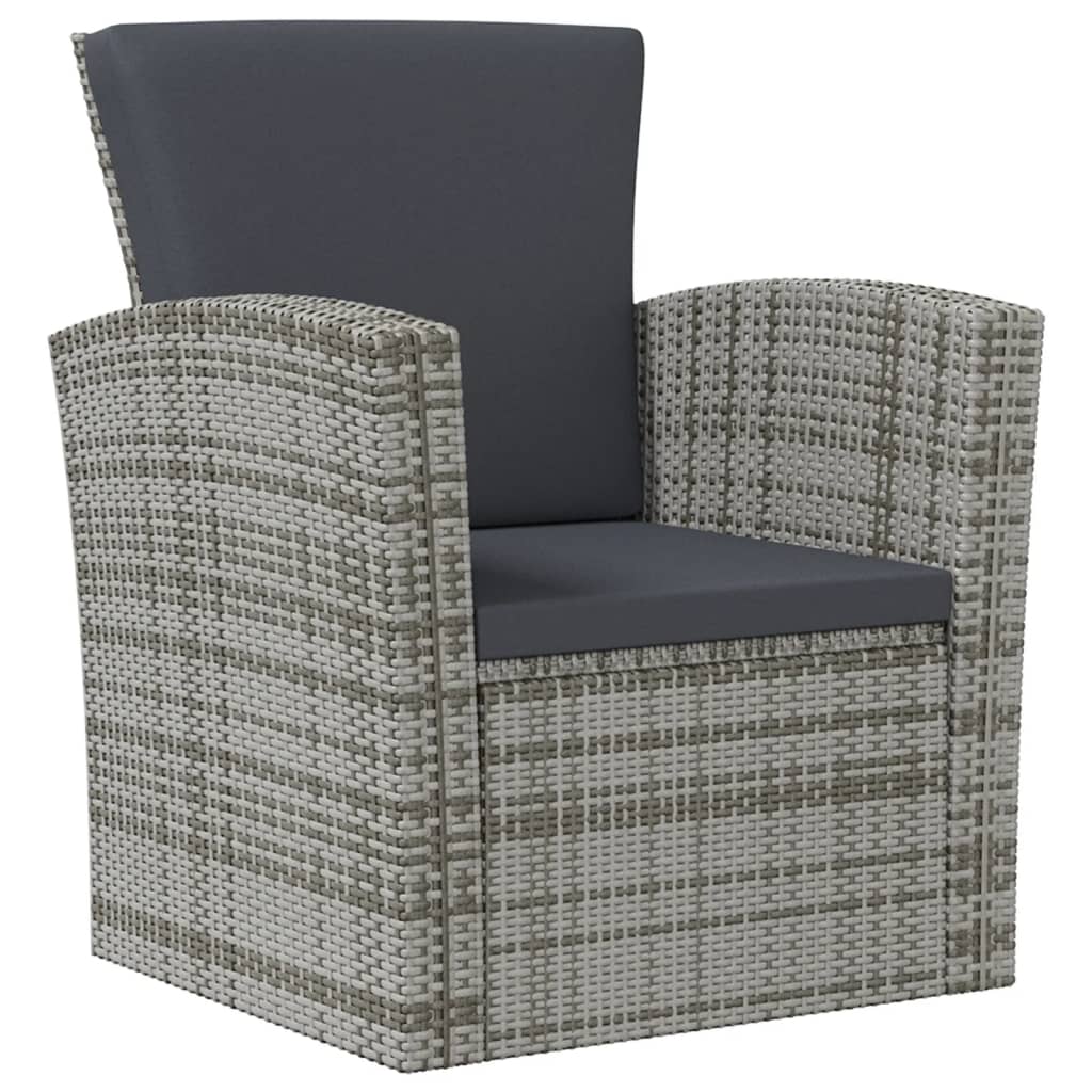 16 Piece Garden Lounge Set with Cushions Poly Rattan Grey