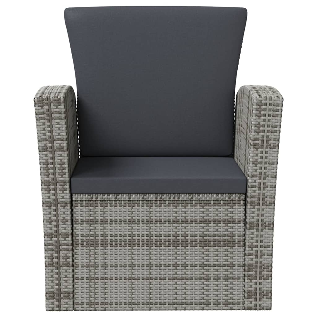 16 Piece Garden Lounge Set with Cushions Poly Rattan Grey