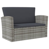 16 Piece Garden Lounge Set with Cushions Poly Rattan Grey