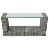 16 Piece Garden Lounge Set with Cushions Poly Rattan Grey