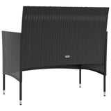 8 Piece Garden Lounge Set with Cushions Poly Rattan Black - 45-Degree Angle