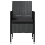 8 Piece Garden Lounge Set with Cushions Poly Rattan Black - Close-Up Angle