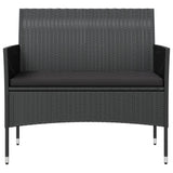 16 Piece Garden Lounge Set with Cushions Poly Rattan Black - Top-Down View