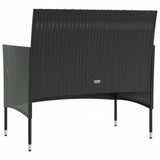 16 Piece Garden Lounge Set with Cushions Poly Rattan Black - 45-Degree Angle