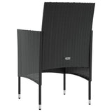 16 Piece Garden Lounge Set with Cushions Poly Rattan Black - Low Angle