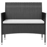 8 Piece Garden Lounge Set with Cushions Poly Rattan Black - Top-Down View