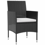 8 Piece Garden Lounge Set with Cushions Poly Rattan Black - Rear View