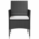8 Piece Garden Lounge Set with Cushions Poly Rattan Black - Close-Up Angle