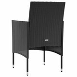 8 Piece Garden Lounge Set with Cushions Poly Rattan Black - Low Angle
