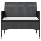 16 Piece Garden Lounge Set with Cushions Poly Rattan Black - Top-Down View