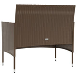 8 Piece Garden Lounge Set with Cushions Poly Rattan Brown - 45-Degree Angle