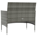 8 Piece Garden Lounge Set with Cushions Poly Rattan Grey - 45-Degree Angle