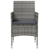 8 Piece Garden Lounge Set with Cushions Poly Rattan Grey - Close-Up Angle
