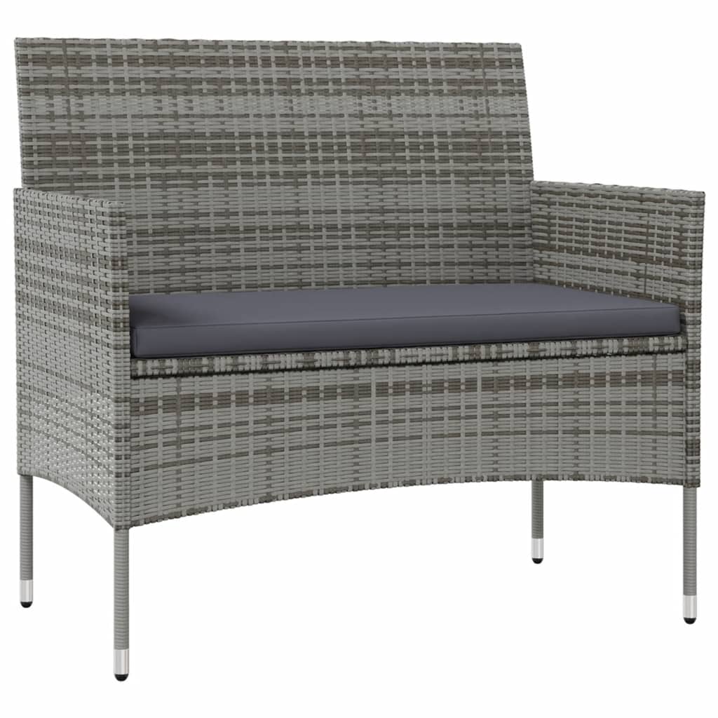 16 Piece Garden Lounge Set with Cushions Poly Rattan Grey
