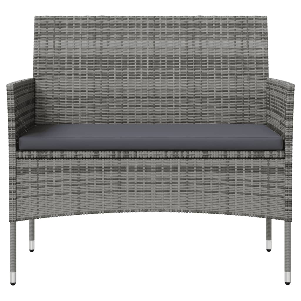 16 Piece Garden Lounge Set with Cushions Poly Rattan Grey