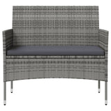 16 Piece Garden Lounge Set with Cushions Poly Rattan Grey - Top-Down View