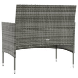 16 Piece Garden Lounge Set with Cushions Poly Rattan Grey - 45-Degree Angle