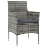 16 Piece Garden Lounge Set with Cushions Poly Rattan Grey - Rear View