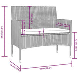 16 Piece Garden Lounge Set with Cushions Poly Rattan Grey - Extra Image