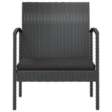 8 Piece Garden Lounge Set with Cushions Poly Rattan Black - Close-Up Angle