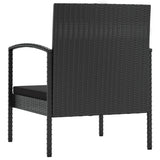 8 Piece Garden Lounge Set with Cushions Poly Rattan Black - Low Angle