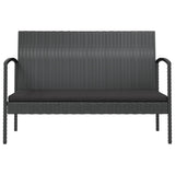 16 Piece Garden Lounge Set with Cushions Poly Rattan Black - Top-Down View