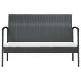 8 Piece Garden Lounge Set with Cushions Poly Rattan Black