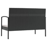 8 Piece Garden Lounge Set with Cushions Poly Rattan Black - 45-Degree Angle