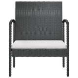8 Piece Garden Lounge Set with Cushions Poly Rattan Black - Close-Up Angle