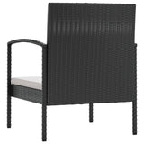 8 Piece Garden Lounge Set with Cushions Poly Rattan Black - Low Angle