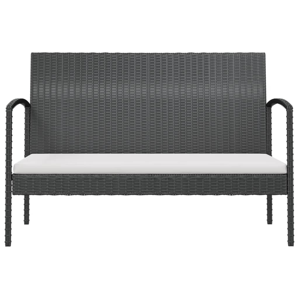16 Piece Garden Lounge Set with Cushions Poly Rattan Black