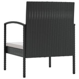 16 Piece Garden Lounge Set with Cushions Poly Rattan Black - Low Angle