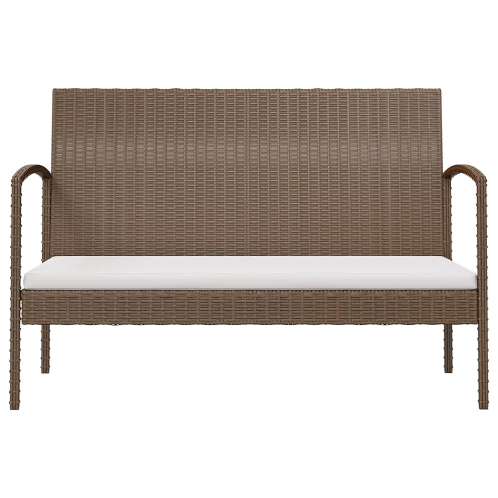 8 Piece Garden Lounge Set with Cushions Poly Rattan Brown