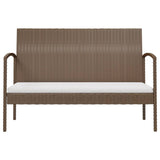 8 Piece Garden Lounge Set with Cushions Poly Rattan Brown