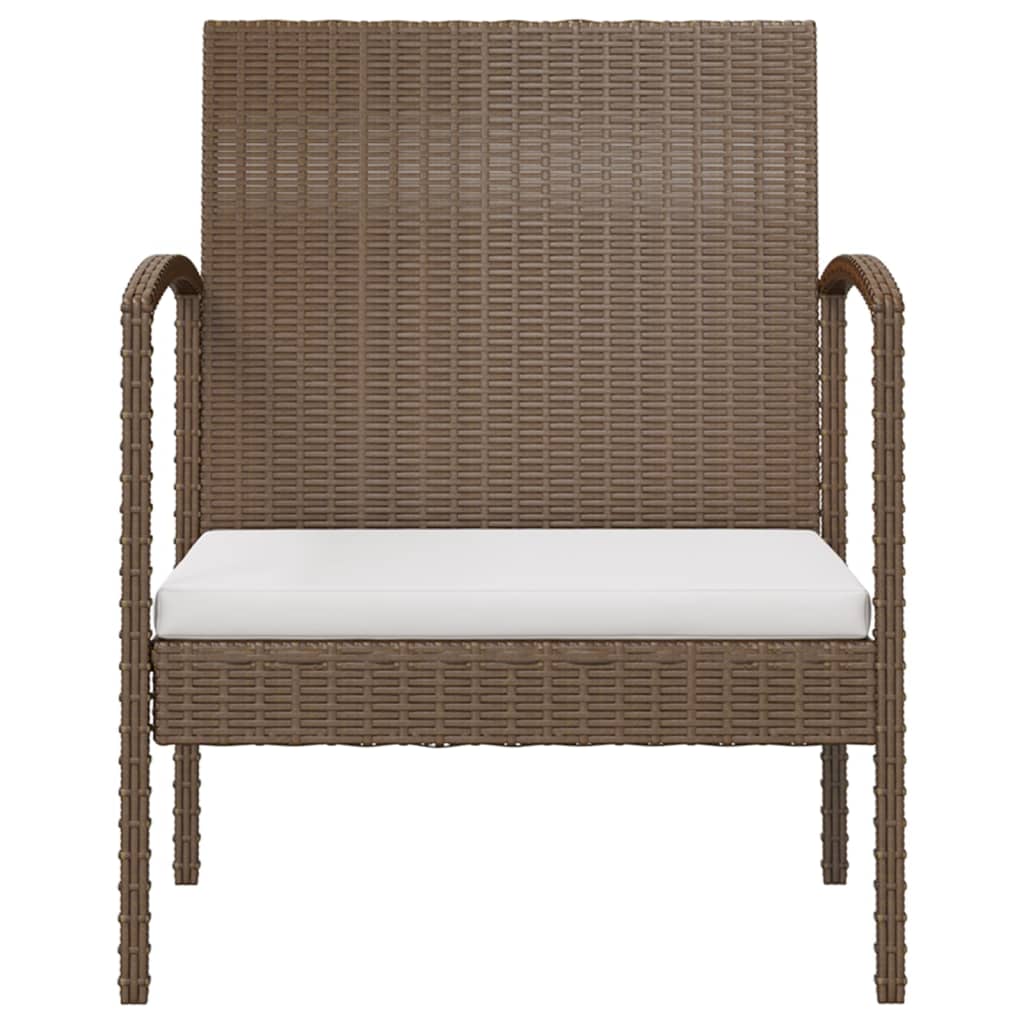 8 Piece Garden Lounge Set with Cushions Poly Rattan Brown