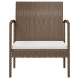 8 Piece Garden Lounge Set with Cushions Poly Rattan Brown - Close-Up Angle