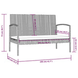 8 Piece Garden Lounge Set with Cushions Poly Rattan Brown - Extra Image