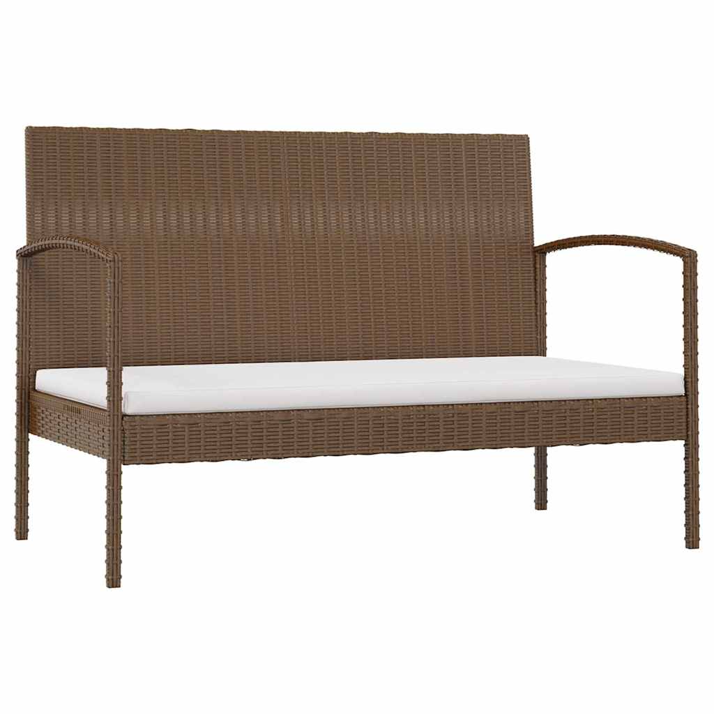 16 Piece Garden Lounge Set with Cushions Poly Rattan Brown