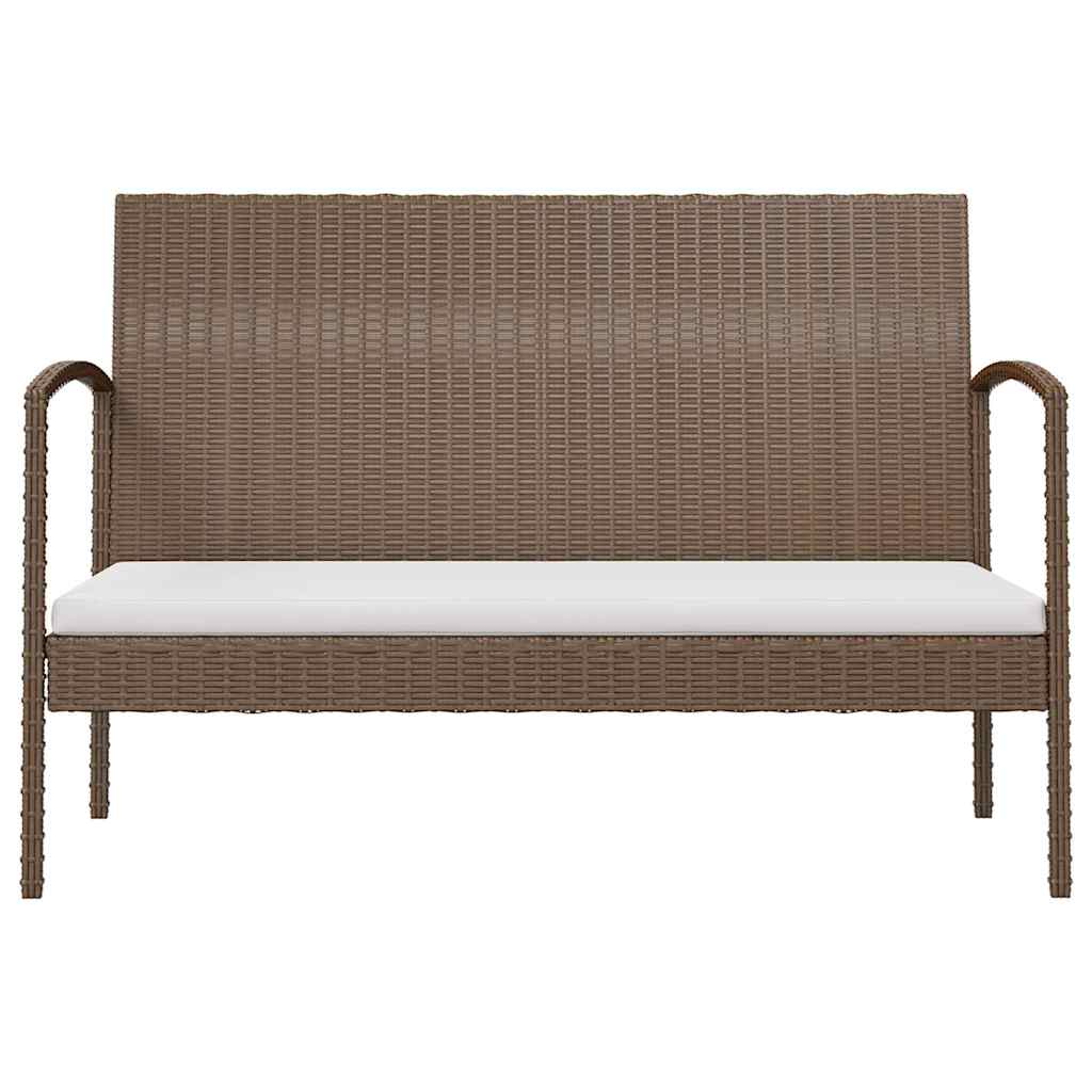 16 Piece Garden Lounge Set with Cushions Poly Rattan Brown