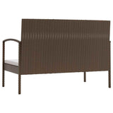 16 Piece Garden Lounge Set with Cushions Poly Rattan Brown
