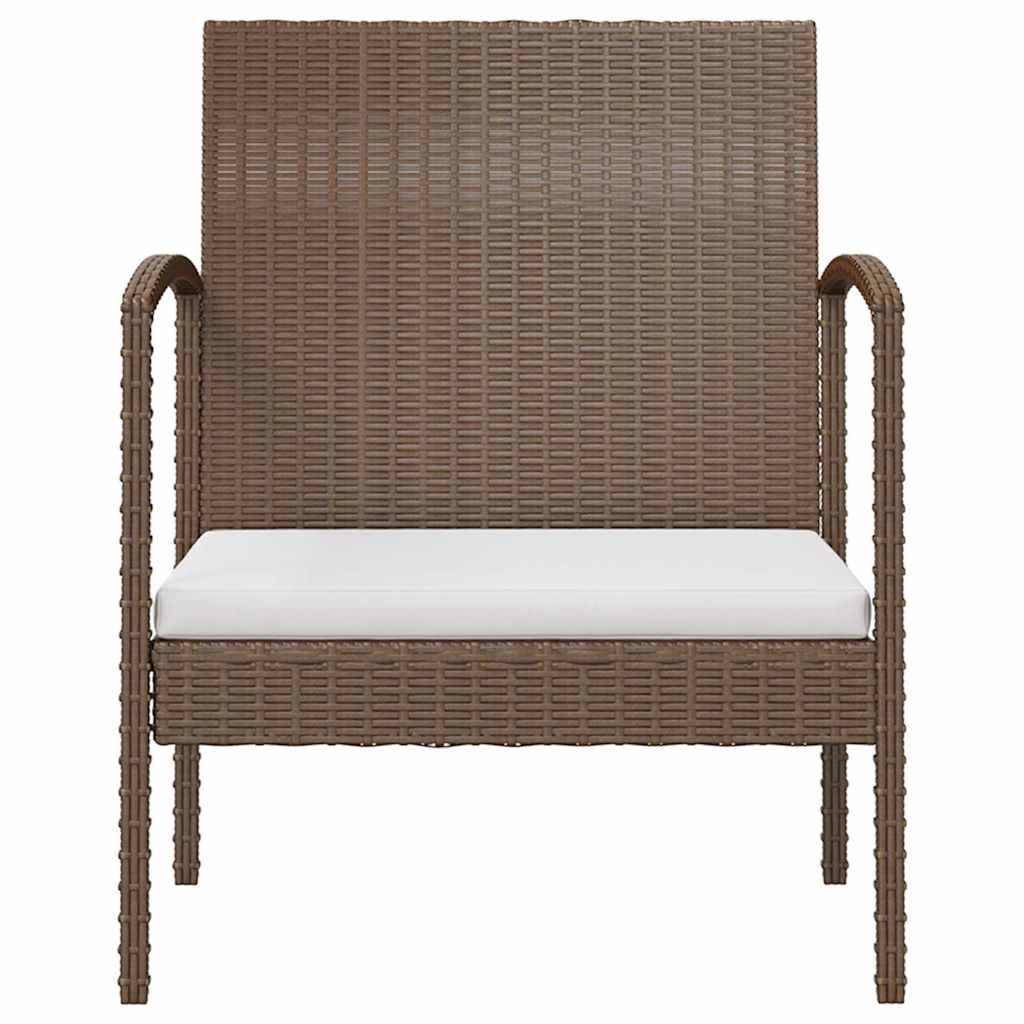 16 Piece Garden Lounge Set with Cushions Poly Rattan Brown