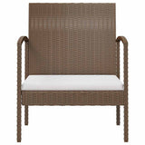 16 Piece Garden Lounge Set with Cushions Poly Rattan Brown