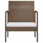 16 Piece Garden Lounge Set with Cushions Poly Rattan Brown